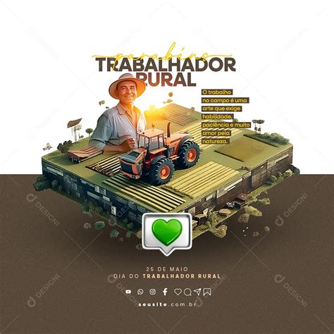 Amor Pela Natureza Dia Do Trabalhador Rural De Maio Social Media Psd