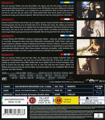 MEMENTO Blu Ray Haraldfilm