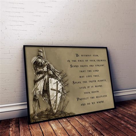 Kt001 Be Without Fear English Knight Templar Poster Heaven Shop