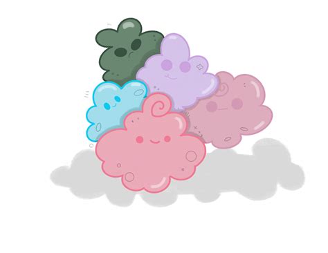 Cloudy Skies Sticker Cute Kawaii Clouds Water Resistant Decorative