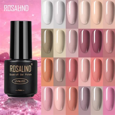 ROSALIND Verh Ritage Ongles Gel Paillettes Color Es Rose Nude Soak Off