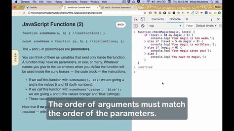 Js24 Javascript Functions 2 Parameters Youtube