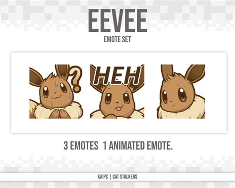 Eevee Emote Set Etsy