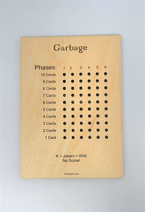 Garbage Card Game Score Card Etsy