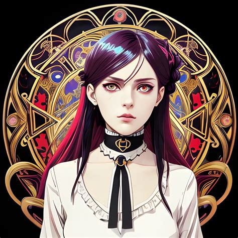 An Image Of A Slavic Woman Wearing Choker In A Manga Art Anime