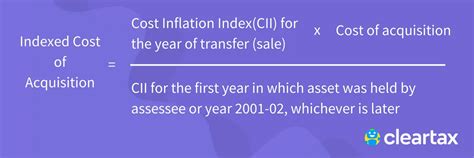 Cost Inflation Index For FY 2024 25 Index Table Meaning Calculation