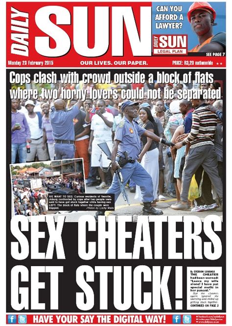Sex Cheaters Get Stuck Daily Sun News Analysis Politicsweb