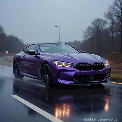 Bmw M8 G16 On A Rainy Highway Stable Diffusion Online