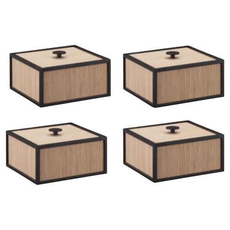 Set Of 4 Oak Frame 20 Box By Lassen For Sale At 1stDibs