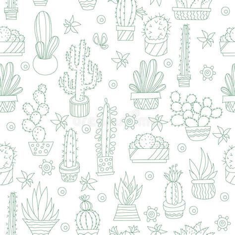 Modelo Inconsútil Del Vector Con El Cactus Ilustración Del Vector