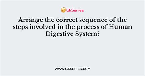 Arrange The Correct Sequence Of The Steps Involved In The Process Of