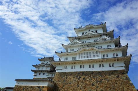 Himeji Castle Against Blue Sky Background Stock Photo Image Of