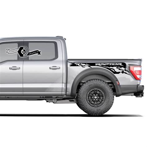 Ford F 150 Raptor 2022 Side Bed Splash Graphics Side Decal Stickers