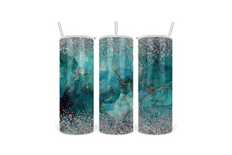 Tumbler Sublimation Turquoise Marble Graphic By Abell Design Creative