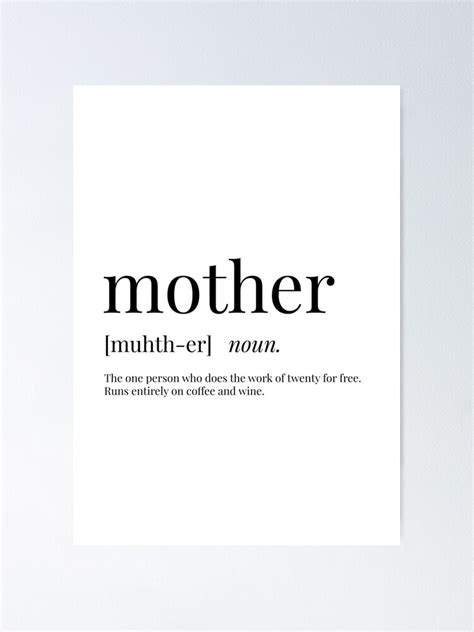 Mother Definition Poster By Definingprints Redbubble