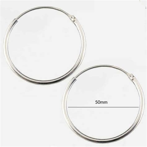 50mm Silver Hoop Earring Silverado Jewellery