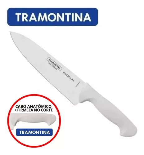 Faca Chef Inox Carne Cabo Branco Premium Tramontina