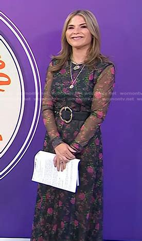 Wornontv Jennas Black Floral Sheer Dress On Today Jenna Bush Hager