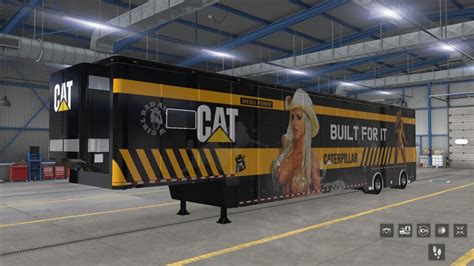 ATS Nascar Featherlite Caterpillar Trailers ETS2 Box Truck Skins