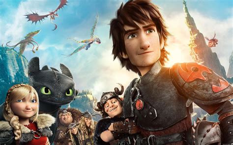 dragon, 2K, toothless, poster, cartoon, characters, hiccup, movie, train HD Wallpaper