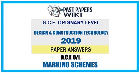 2019 O L Design Construction Technology Marking Scheme Tamil Medium