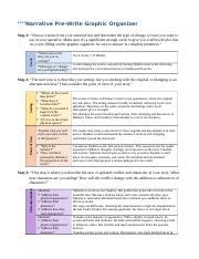 Narrative Pre Write Graphic Organizer For College Students Course Hero