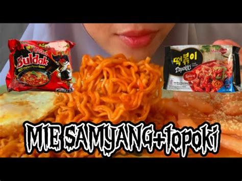 Mukbang Mie Samyang Dan Toppoki Bikin Bibir Jontor Mukbang Asmr