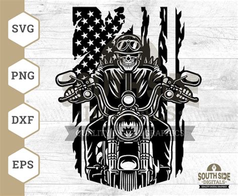 Us Biker Skull Svg File American Biker Skull Svg Biker Skull Etsy