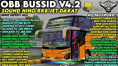 OBB BUSSID V4 2 SOUND HINO RK8 JET DARAT BASURI MODUL DAV X TAKUR