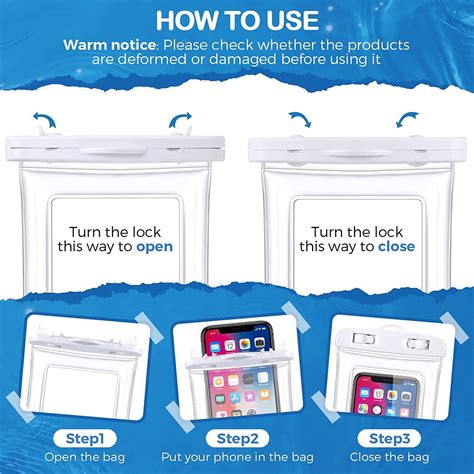 WHITE WATERPROOF UNDERWATER PHONE CASE Dry Bags Pouch All Smartphones