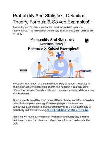 Probability And Statistics Definition Theory Formula Solved