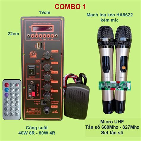 Mạch loa kéo kèm micro mạch loa kéo kèm mic HA8622 cam đỏ Shopee Việt Nam