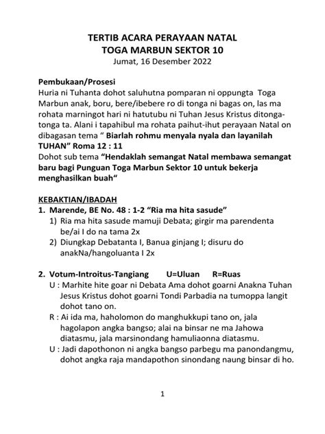 Tertib Acara Perayaan Natal Pdf