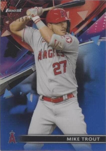 2021 Topps Finest Blue Refractor 57 Mike Trout 150 For Sale Online