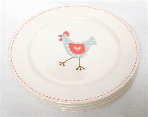 Nivag Crockery Tesco Chicken Set Of 4 Dinner Plates