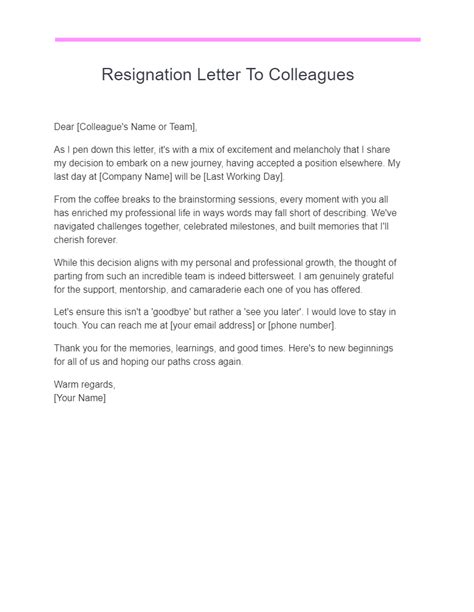 Resignation Letter To Colleagues - 13+ Examples, How to Write, PDF, Tips