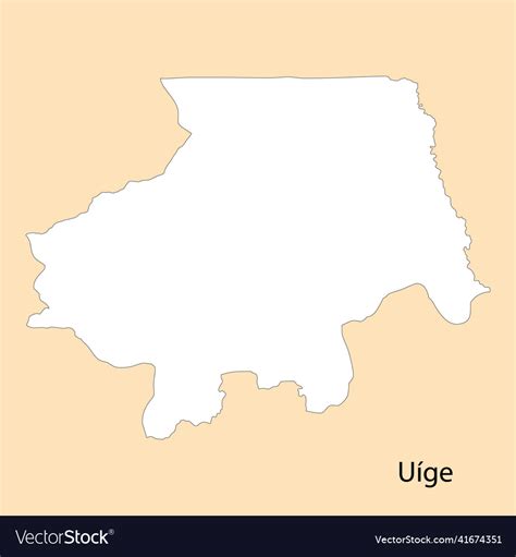 High Quality Map Of Uige Is A Region Angola Vector Image