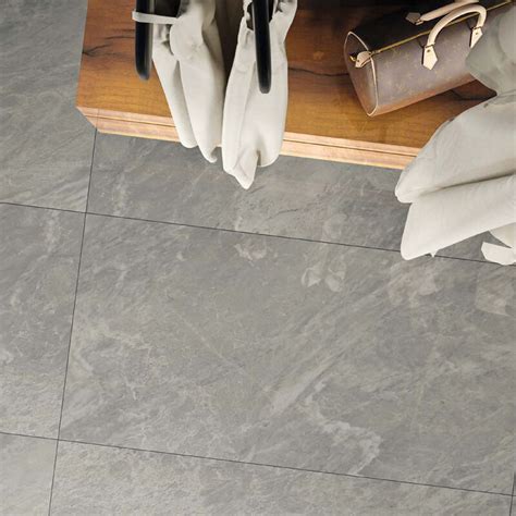 Carrara Blu Semi Polished Marble Look Porcelain Tile X X Gray