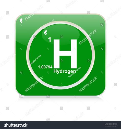 Hydrogen Chemical Element Button Stock Vector Royalty Free 351822659 Shutterstock