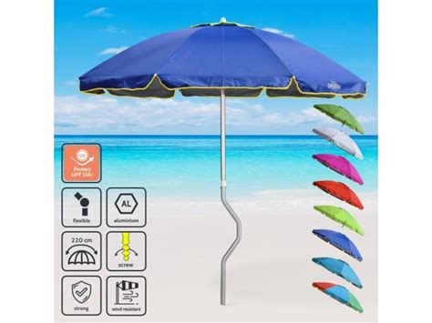 Parasol De Plage Aluminium L Ger Visser Protection Uv Girafacile Cm