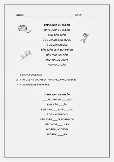 Capelinha De Melão Letra - Cantigas de roda, Musica capelinha de melão, Capelinha de melão