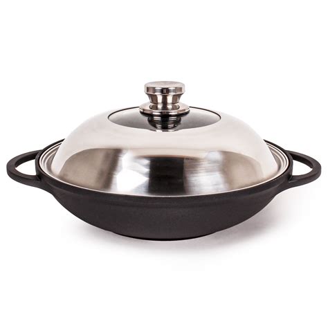 Berghoff Non Stick Aluminum Wok With Lid 1225 Wayfair