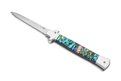 Akc X Treme Shadow Abalone Stiletto Automatic Knife C Bayo