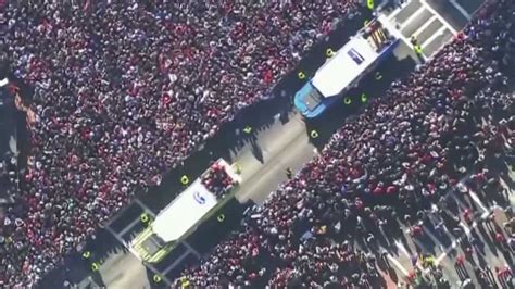 1.5 million Patriots fans pack victory parade route in Boston