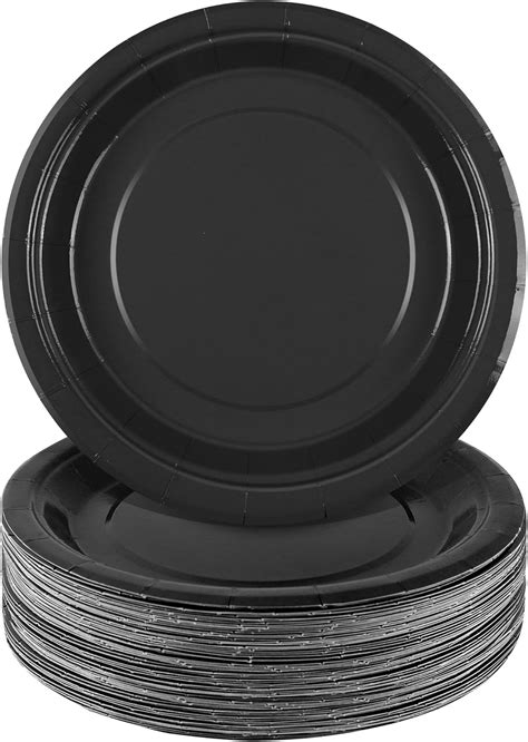 Amazon Breroa Pieces Black Paper Plates Inch Bulk Paper