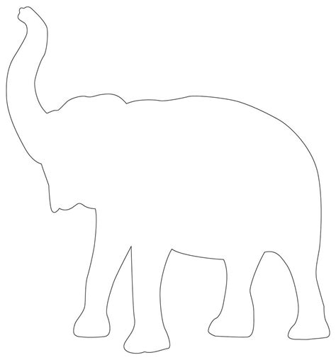 Cute Elephant Outline Template