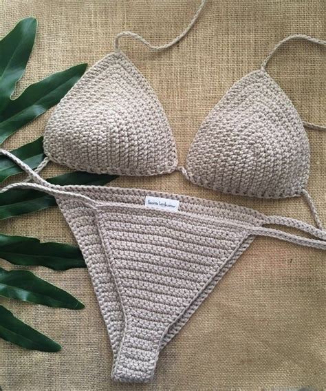 Bohemian Crochet Bikini Set Simple Basics Cotton Modello