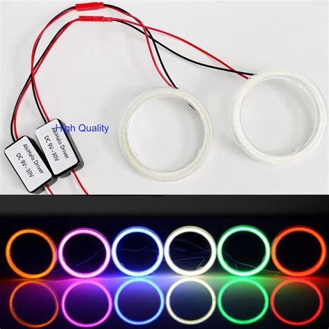 2x LED COB Halo Ring Angel Eyes Car Lights For Headlight Fog Housing