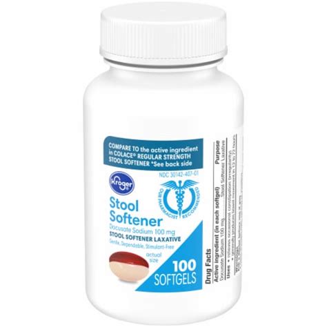 Kroger® Stool Softener Softgels 100mg 100 Ct Kroger