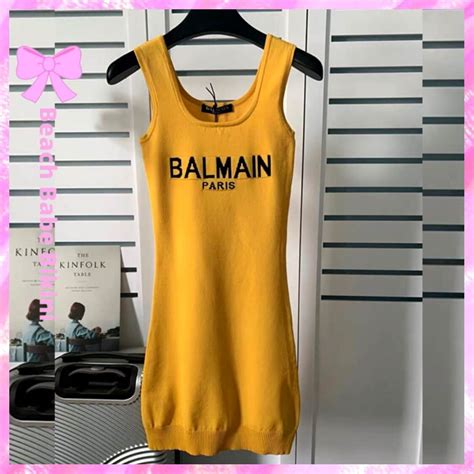 Balmain Designer Cami Dress Yellow Beach Babe Bikini
